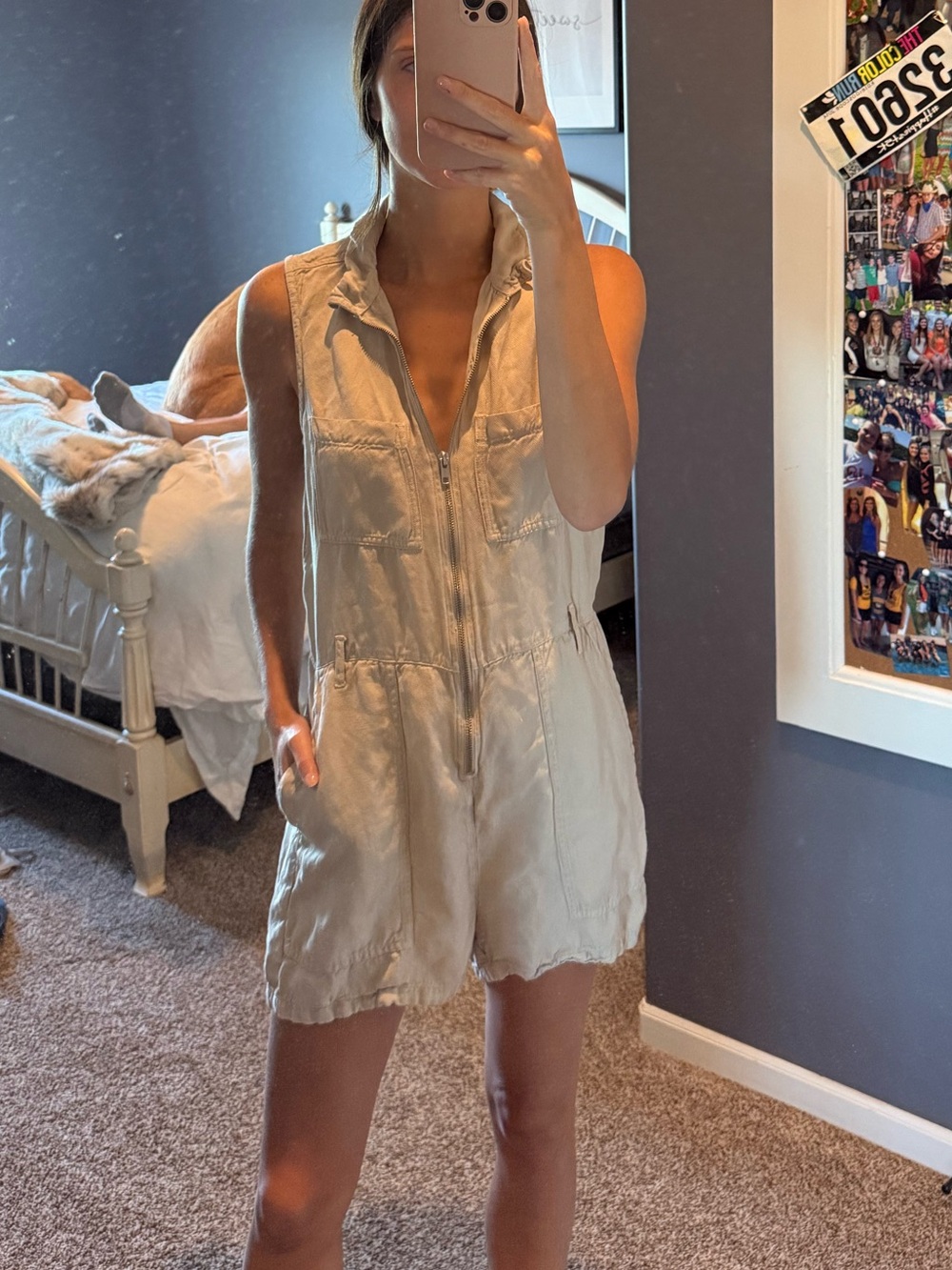 Light Beige Zip-Front Jacket